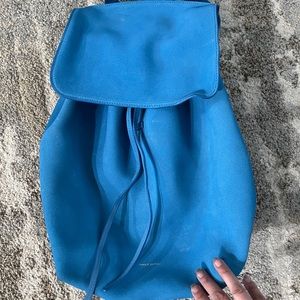 MANSUR GAVRIEL DESIGNER SUEDE BLUE BACKPACK LARGE